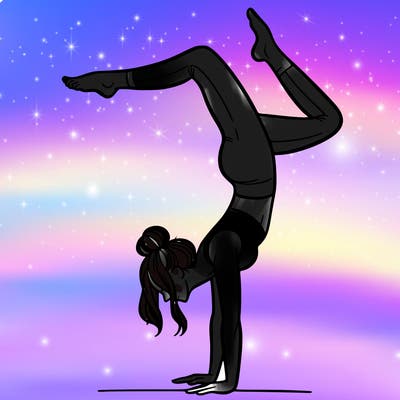 a woman doing a handstand