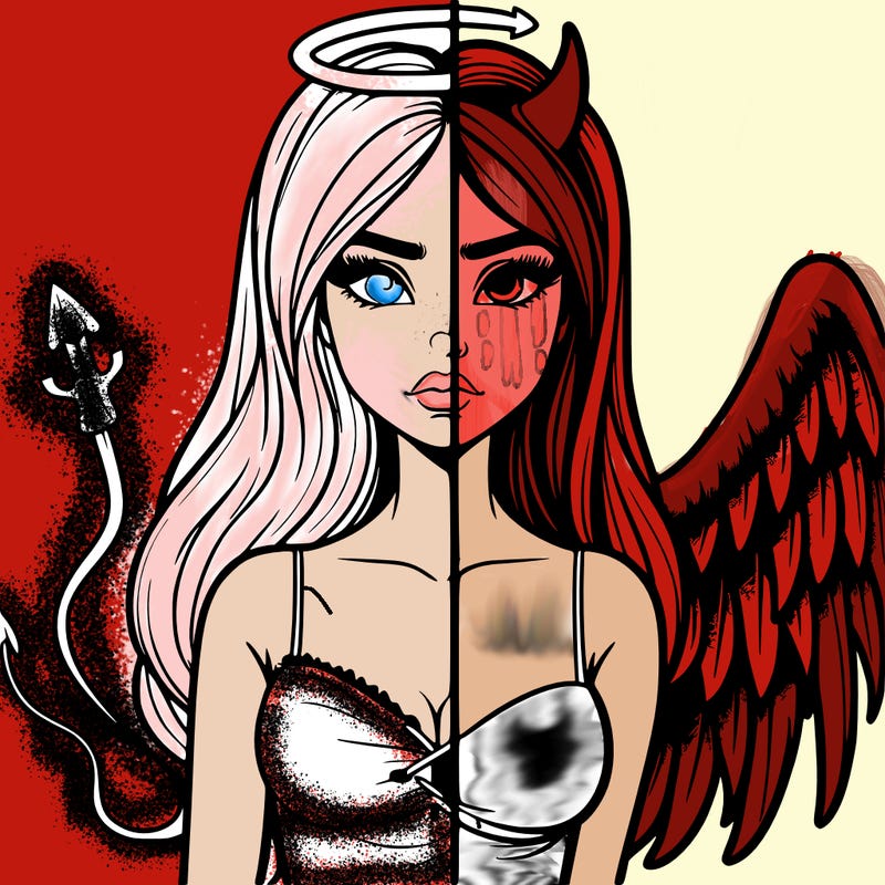 devil vs angel realistic girl