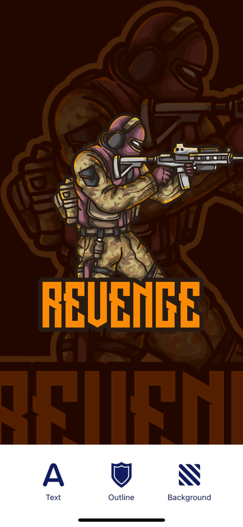 eSport Logo Maker - Make Logos - A soldier mascot logo design with the text Revenge in the eSport Logo Maker editor