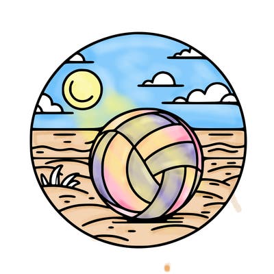 volleyball on a beach