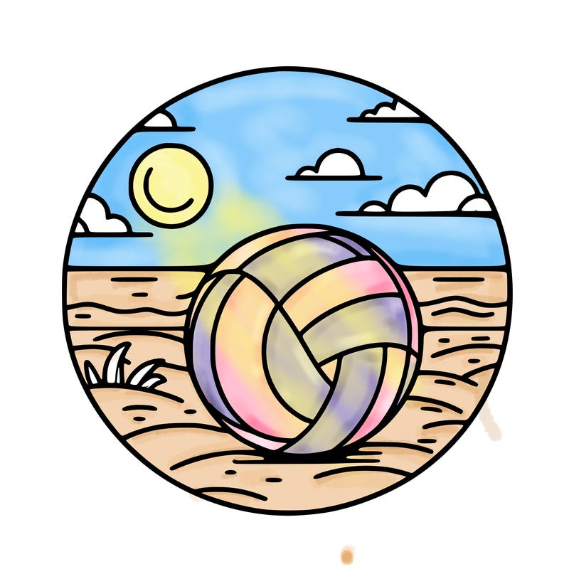 volleyball on a beach
