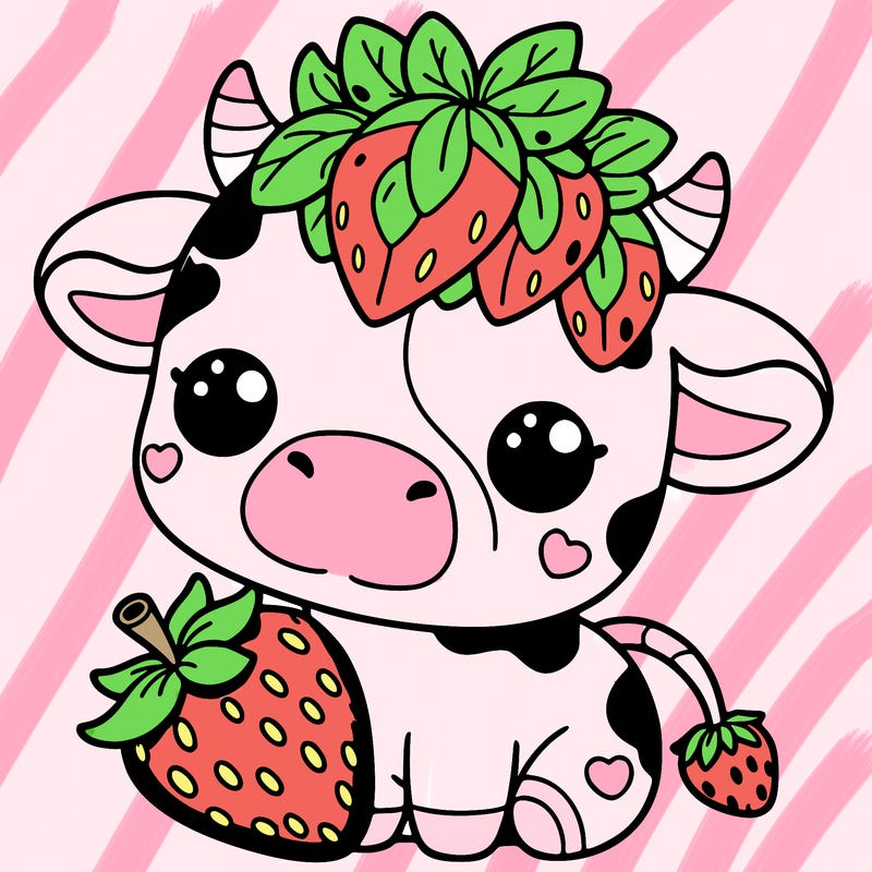 cute strawberry cow