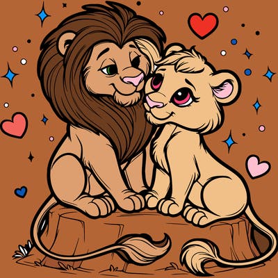 lion and lioness inlove