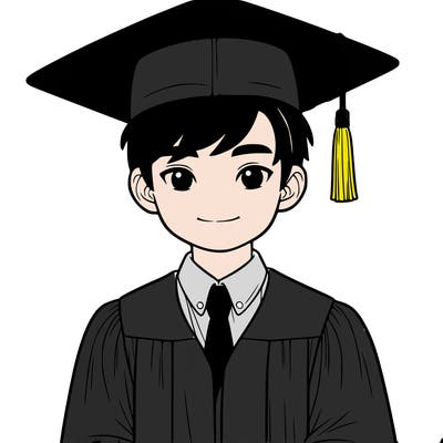 asian person graduating from school realistic