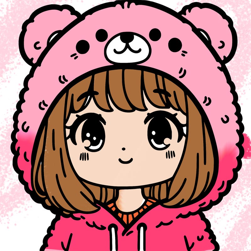 a girl wearing a bear hoodie