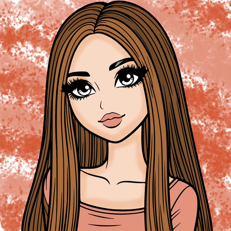 realistic girl with straight and long hair