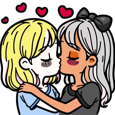 girl kissing a girl
