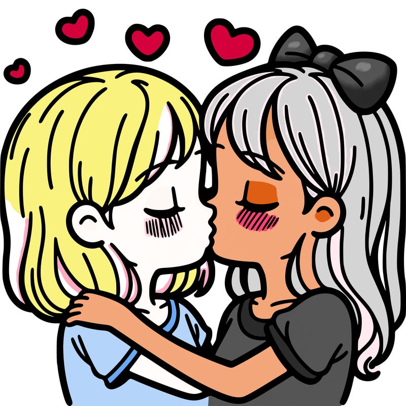 girl kissing a girl
