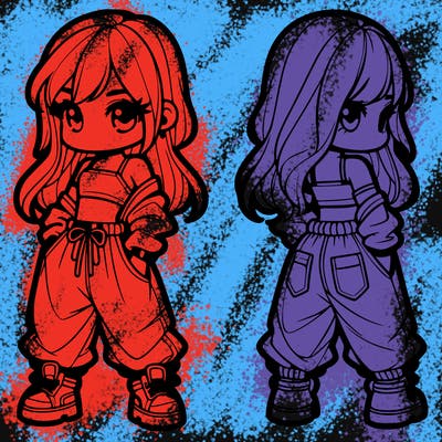 girl in crop top and baggy pants