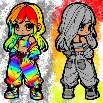 girl in crop top and baggy pants