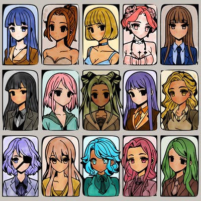 girls that look diffrent anime