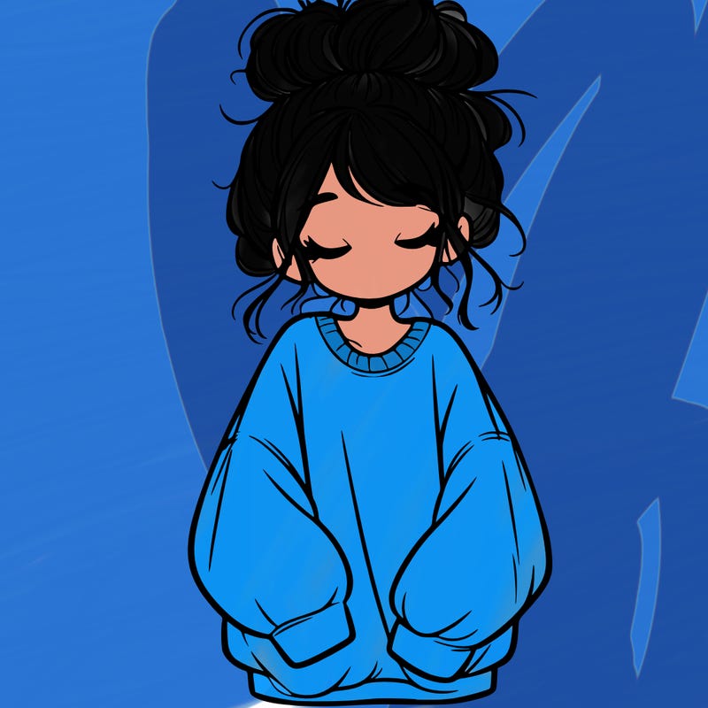 girl with baggy sweatshirt and messy bun