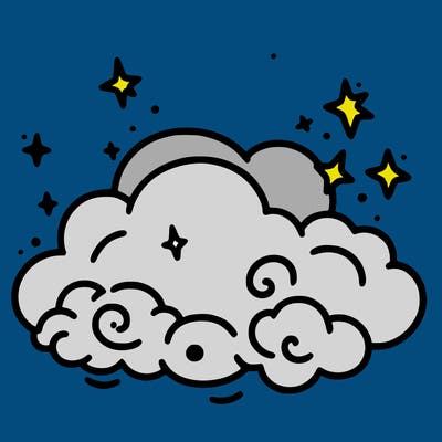 pink starry cloud sky