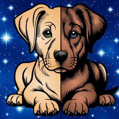 realistic dog split picture