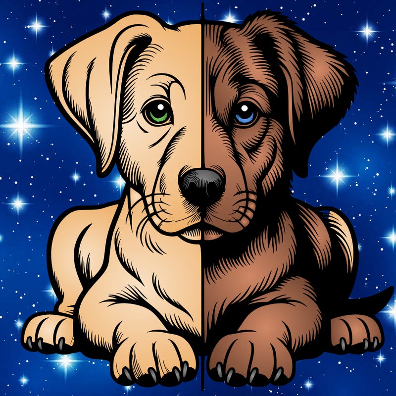 realistic dog split picture