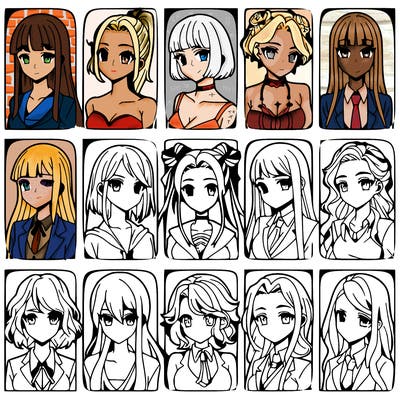 girls that look diffrent anime