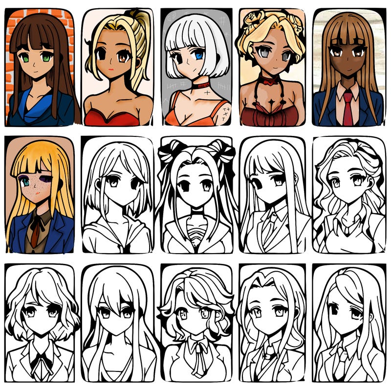 girls that look diffrent anime