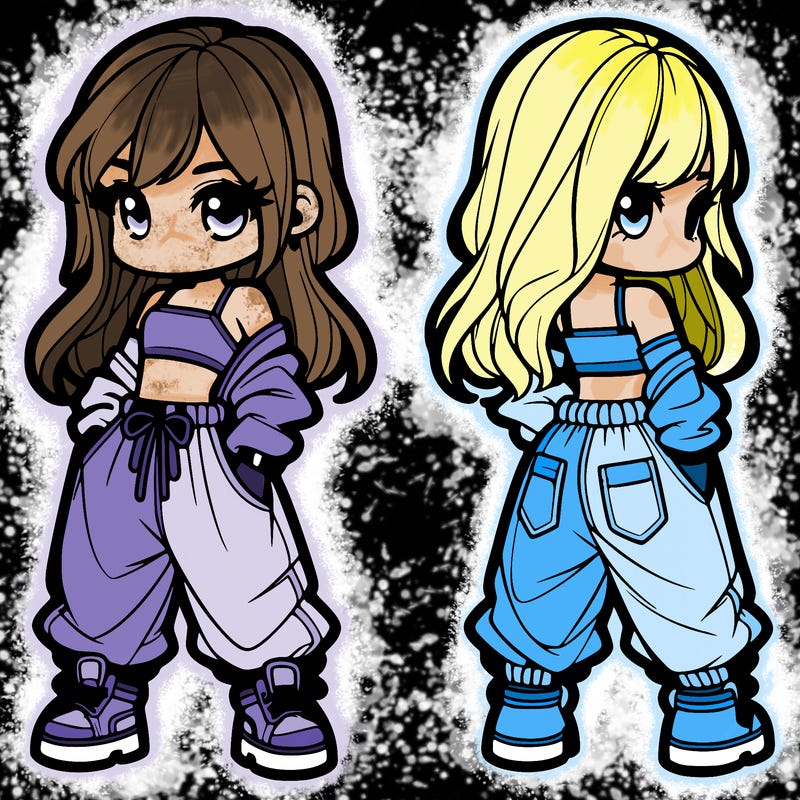 girl in crop top and baggy pants