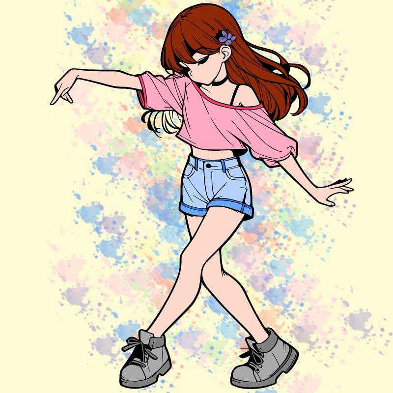 realistic girl danceing