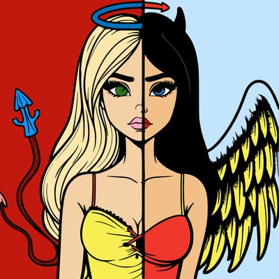 devil vs angel realistic girl