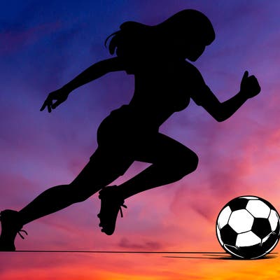 realistic woman playing soccer