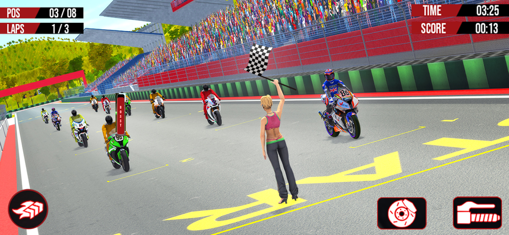 Bike Racing Games: Bike Games - Professional bike racing gameplay with multiple racers on a 3D track