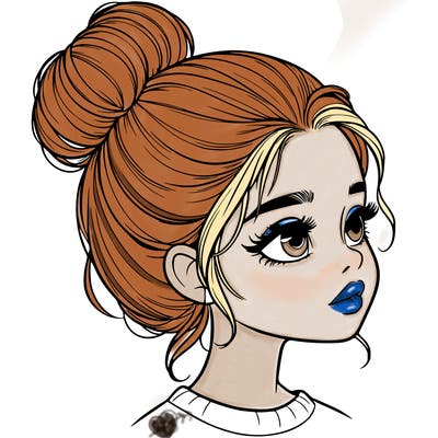 realistic girl with bun