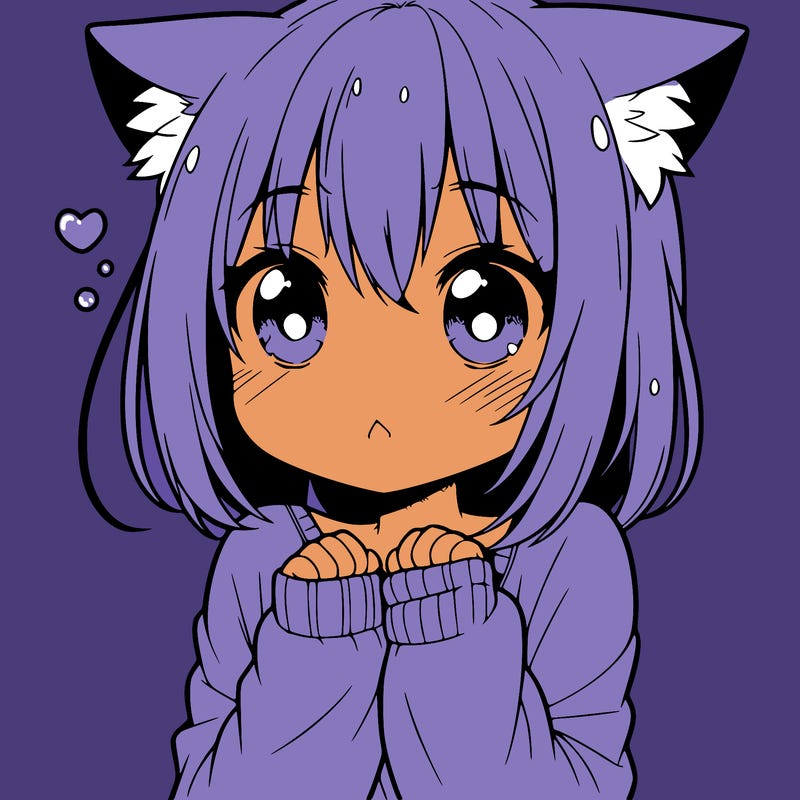 shy anime catgirl