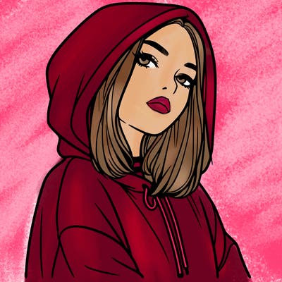 a realistic girl in a hoodie
