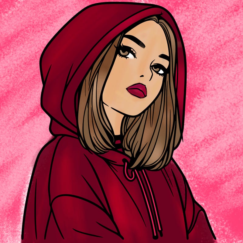 a realistic girl in a hoodie