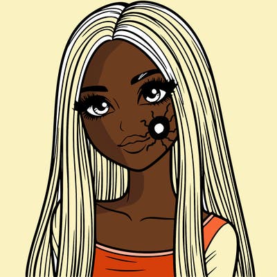 realistic girl with straight and long hair