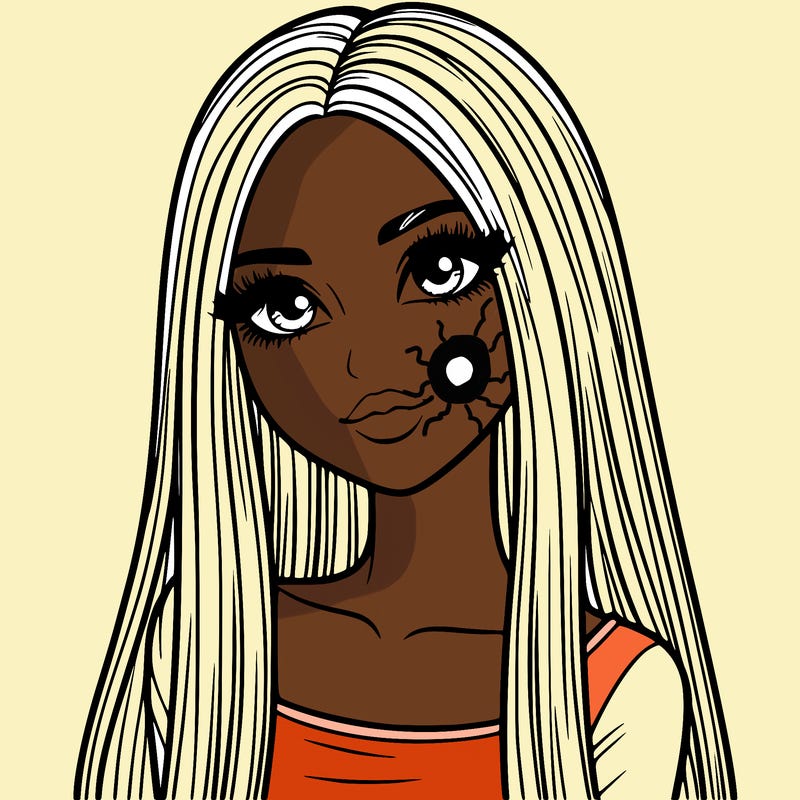 realistic girl with straight and long hair