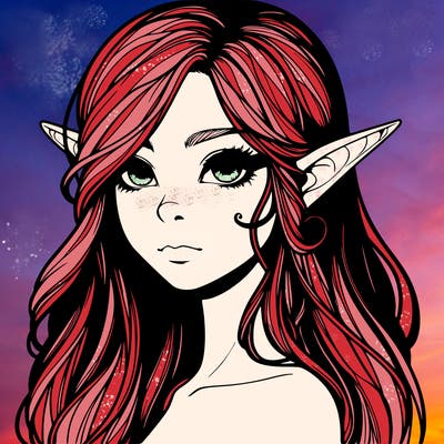elf girl realistic dark fantasy