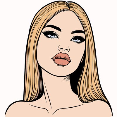 realistic woman with full lips