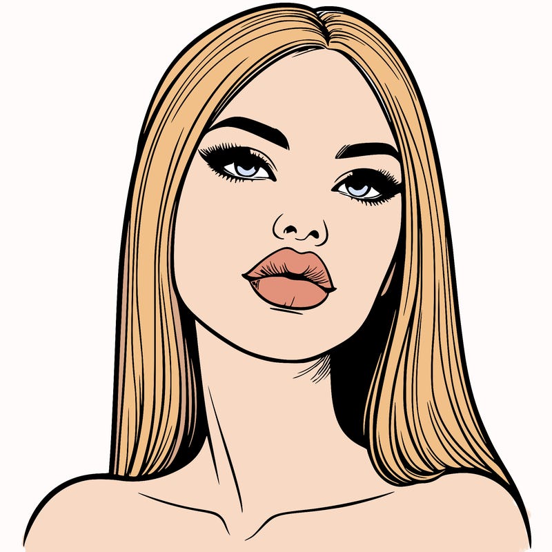 realistic woman with full lips