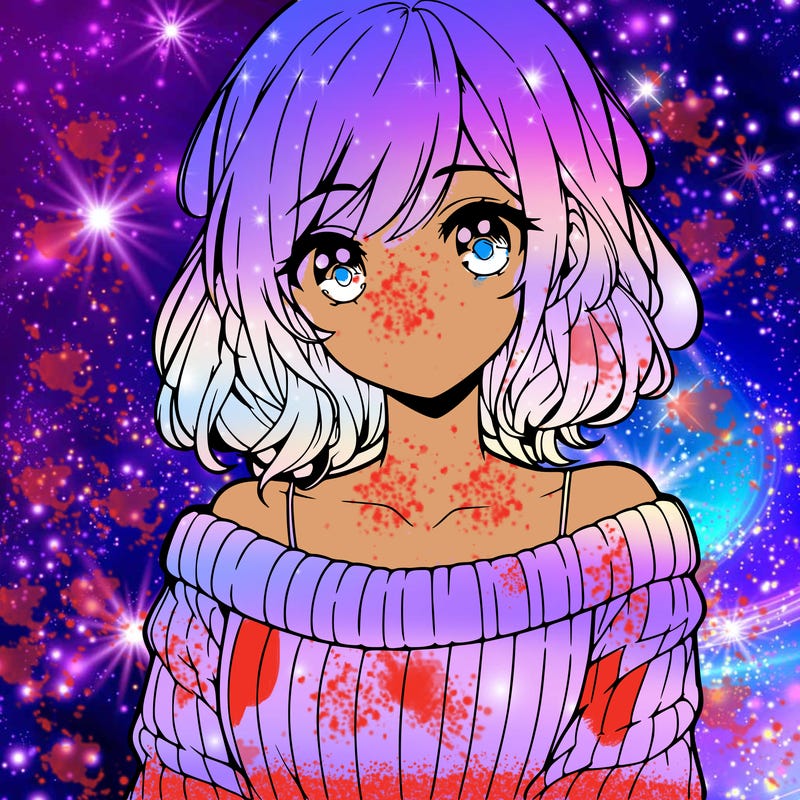 beautiful anime girl wearing a sweater