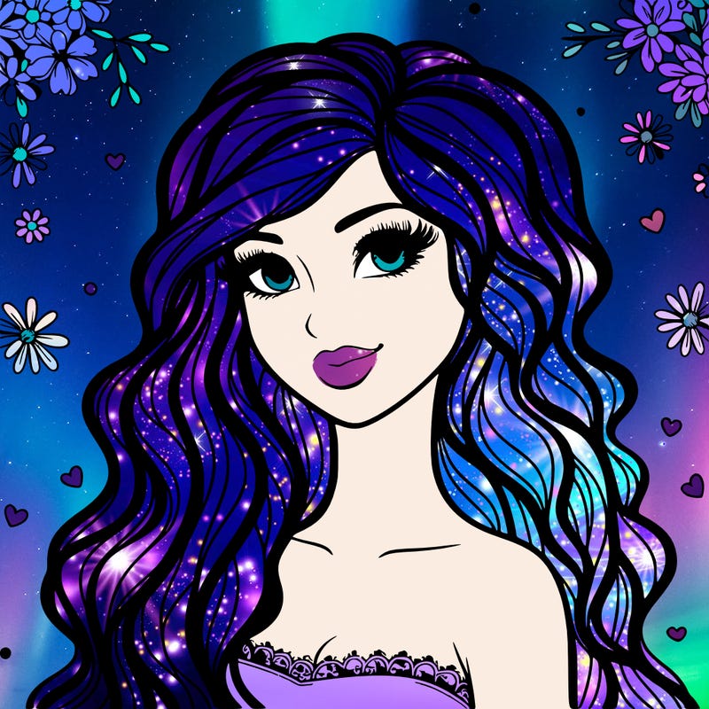 pretty woman with long wavy hair