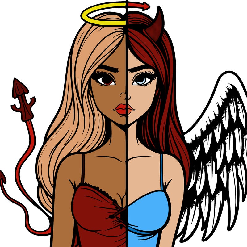 devil vs angel realistic girl