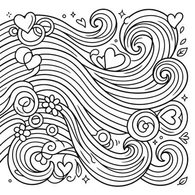 Explore the dynamic energy of the Westerlies interwoven with symbols of love and diversity in this beautiful coloring page. Perfect for celebrating Pride Month with a creative, flowing design.