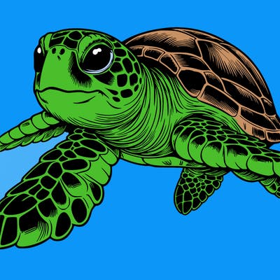 realistic sea turtle