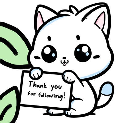 a cartoon cute shy cat holding a blank sign