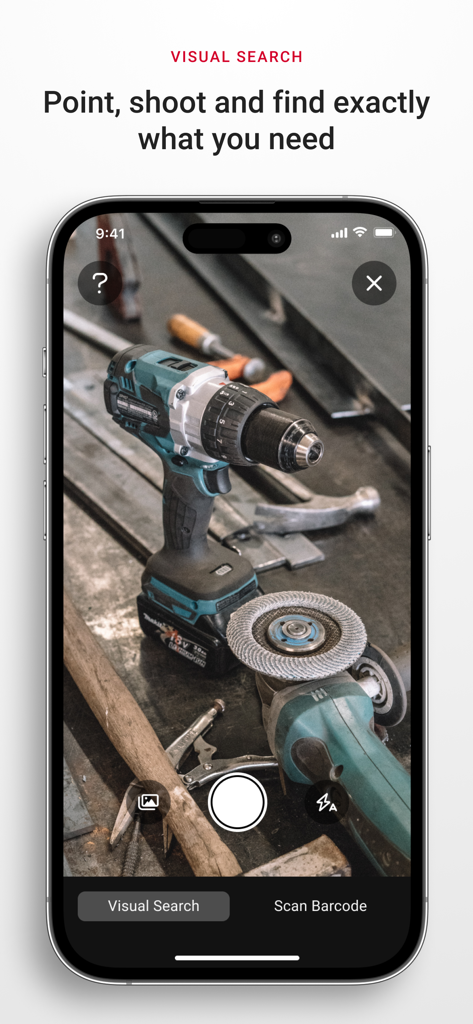 Ace Hardware - Ace Hardware app visual search feature identifying tools on a smartphone screen
