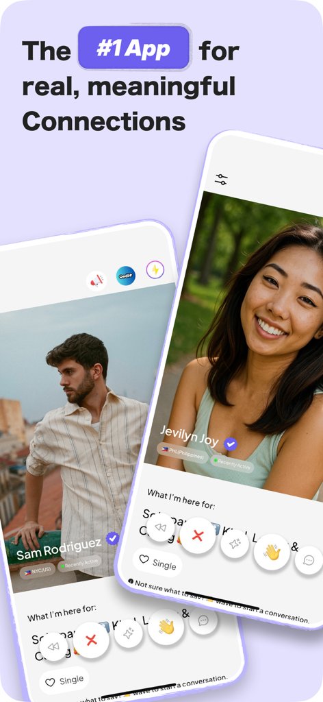 Oodle dating app interface displaying verified user profiles for meaningful cross cultural connections