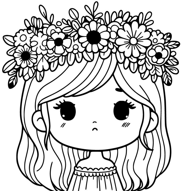 girl with flowers crown