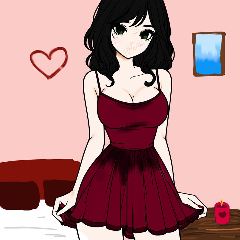 realistic girl in short dress