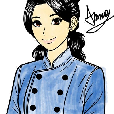 realistic asian woman cuisine chef