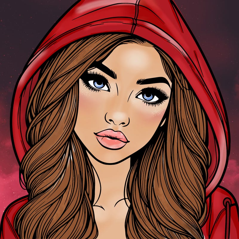 realistic beautiful girl with a hood on