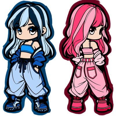 girl in crop top and baggy pants