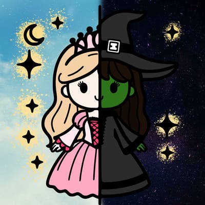 split princess and witch