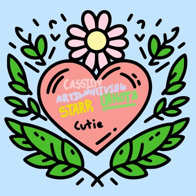 heart with a flower outlining around it